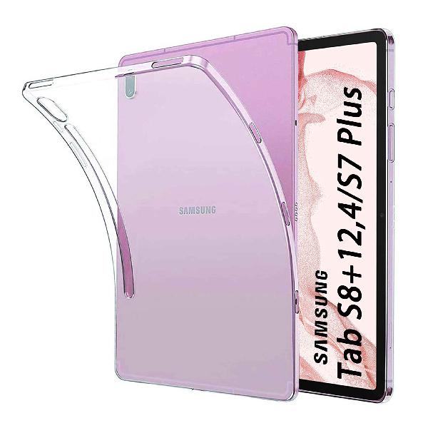 NUPO for サムスン Galaxy Tab S8 Plus 12.4インチ ケース 耐衝撃 クリア 半透明 TPU シリコン Tab S8 (SM-X800 X806)/Tab S7 Plus (SM-T970 T975 T976 T978) 対