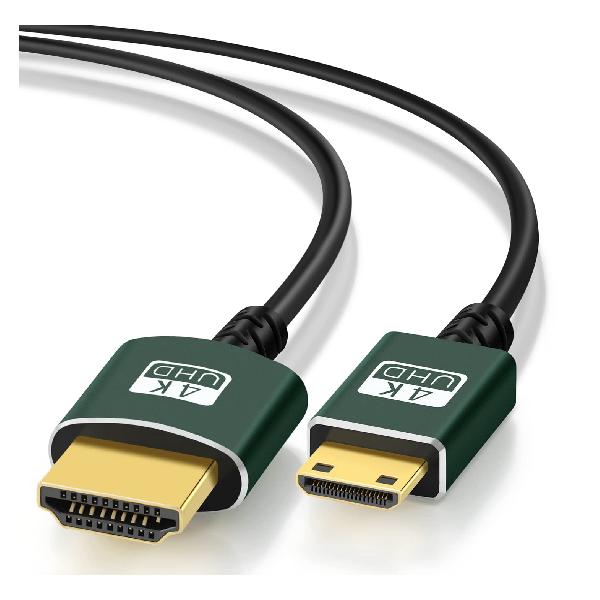 Thsucords 細柔らかい 薄型 ミニ HDMI to HDMI ケーブル 0.3M. ウルトラスリム フレキシブル Mini HDMI ケーブル 3D/4K@60Hz/18gbps/2160P/1080P 適格請求書発行可