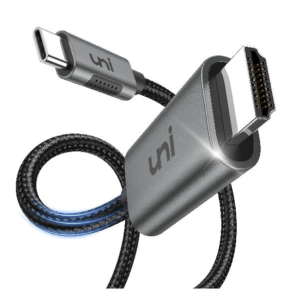 uniAccessories HDMI Type-C ϊP[u 4K@60Hz Thunderbolt 3݊ ^Cvc hdmi iC҂ MacBook/Galaxy/Huawei/Surface Go/Chromebook/ȂǑΉ (1.