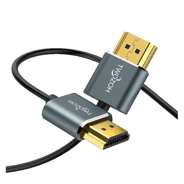 Twozoh HDMIケーブル 柔らか 3M HDMIケーブル細線 ハイパースリム HDMI 2.0ケーブル 軽量 4K HDMI短い 極細3D/4K@60Hz 2160P 1080P