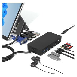 Surface ドック マイクロソフトハブ Surface トリプルディスプレイ (2*HDMI VGA) RJ45ネットワークポート USB3.0+USB-Cポート SD+TFスロット オーディオ 付き Surface Pro 9/8/X/7/6/4/
