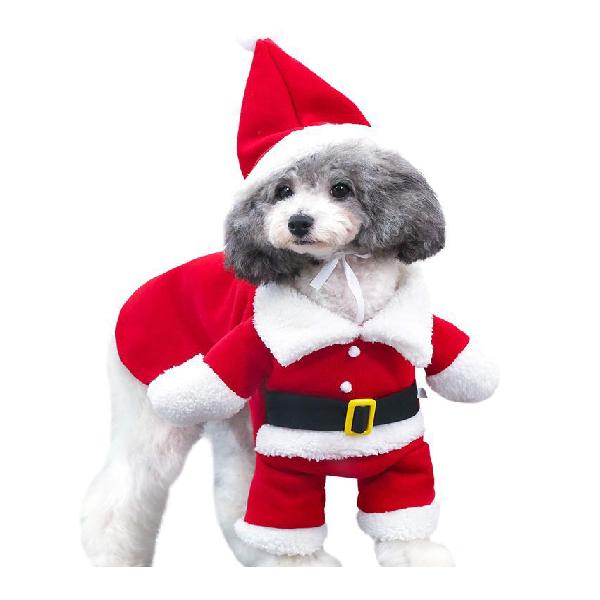 犬用サンタコスプレ 帽子付き 愛犬が可愛いサンタクロースに変身 わんちゃんのクリスマスパーティ用コスプレ服【ブランド】TOPSOSO【material】ポリエステル【size】L【target_species】イヌ【occasion_type】クリスマス【batteries_required】false【size_map】L【unit_count】1.0【variation_theme】SIZE_NAME【manufacturer】TOPSOSO【special_feature】伸縮性