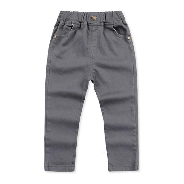 Enfants Cheris 子供服 男の子 長ズボン ロングパンツ ボーイズ 綿 カジュアル 無地 ジュニア セミフォーマル 卒業式 卒園式 中学生 小学生 ストレッチ ウェストゴム グレー 130