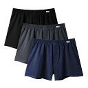 [Kaiyas] パンツ メンズ 下着 ニットトランクス 前開き 3枚/5枚セット m l xl 2xl コットン 肌着 プレゼント 男性用 人気 かわいい 蒸れない(XL 3枚組C)