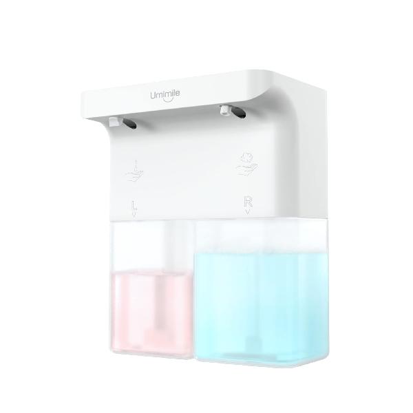 Umimile ソープディスペンサー 泡 液体 自動 ダブルヘッド 600ml ハンドソープ 食器洗剤 手洗い 壁掛け可能 IPX4防水 キッチン対応