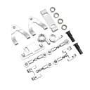 Garsent WPL D12 RCカー用メタルアッパーロアロアスイングアームステアリングカップセット 交換用アルミ合金高強度RCアッパーロアアームステアリングカップセット(銀)