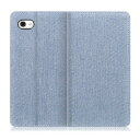 LOOF Denim AQUOS R/SH-03J / SHV39 ケース 手帳型 カバー スマホケース デニム生地 横入れ カード収納付 スタンド機能付 パス入れ 手帳型ケース 手帳型カバー ベルトなし おしゃれ シンプル ブランド (ライトブルー)