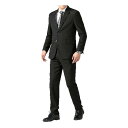 MeadowTom スーツセット二つボタン 背抜き仕様 ビジネススーツ ウェディングスーツ 葬礼スーツ パーティースーツ 卒業式スーツ ネイビー 黒 グレー ストライプ 無地5色 S M L LL 2XL 3XL6サイズ (ストライプ黒 3XL)