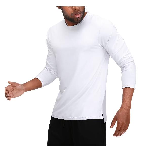  トレーニングウェア 長袖 Tシャツ メンズ スポーツ ロング Tシャツ ストレッチ ラッシュガード  ランニングウェア yc85wh-XL