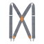 [ヒスデン] グレー サスペンダー X型 幅35mm メンズ レディース ズボン吊り サスペンダー 無地 紳士用 ホルスター 結婚式 ビジネス カジュアル フォーマル SXL201A