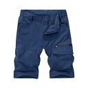 KEFITEVD アウトドア パンツ ハーフ トレッキングパンツ 速乾 メンズ 釣り ショートパンツ 撥水 5分丈パンツ 動きやすい ブルー 3XL(4)