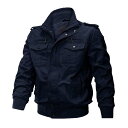 [KEFITEVD] ワークジャケット メンズ アーミージャケット スタンドカラー ブルゾン かっこいい 防寒着 作業服 春用 ネイビー JP 2XL
