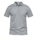 KEFITEVD ポロシャツ カジュアル Tシャツ メンズ ジョギングシャツ 吸汗速乾 襟付き ボタンダウン ビジネス 灰 ライトグレー JP 2XL