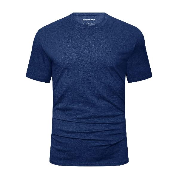 KEFITEVD tシャツ メンズ 半袖 速乾 ジムtシャツ ストレッチ ジョギング アウトドア ゆったり 肌着 カットソー 部屋着 運動着 ダークブルー 2XL