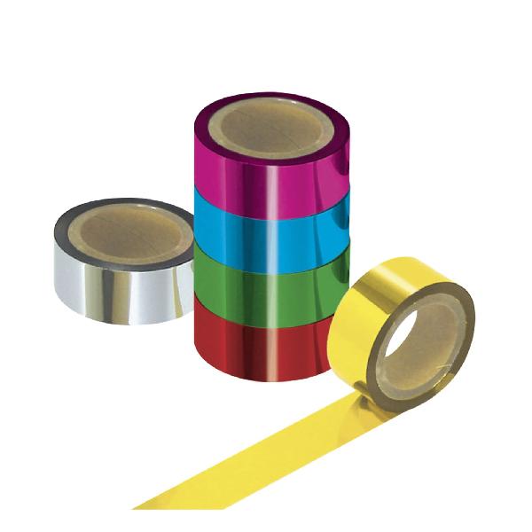 タカ印 テープ 40-4459 メッキテープ 6色セット 小巻タイプ 20m巻