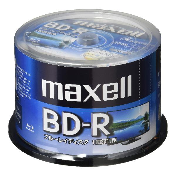 マクセル(maxell) 録画用 (1回録画用) BD-R 地上デジタル180分 BSデジタル130分 4倍速対応 インクジェットプリンタ対応ホワイト(ワイド印刷) 50枚 スピンドルケース入 BRV25WPE.50SPZ
