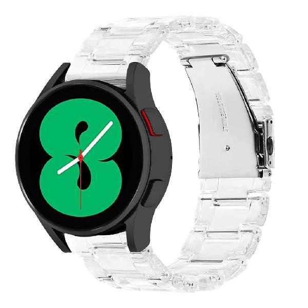 Miimall 樹脂バンド For Galaxy Watch 4/Watch Active 3バンド Galaxy Watch 交換バンド 20mm通用バンド バンド 樹脂材質 調節可能Galaxy watch3 41mm 交換バンド ベルト(クリア)