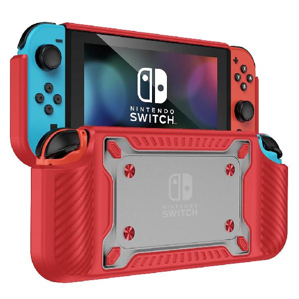 Miimall対応任天堂 Switch oled カバー TPU+PC材質 超薄 超軽量 裸機感 傷防止 衝撃吸収 任天堂 スイッチ oled ケース 指紋防止 装着簡単 Switch oled コントローラー対応（レッド）