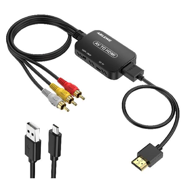 ABLEWE RCA to HDMI ϊRo[^[ AV to HDMI R|Wbg 1080/720P؂ւ o͉ USBd y{戵tz3F(  )rfI/avP[u hdmi P[ut N64p Wii PS