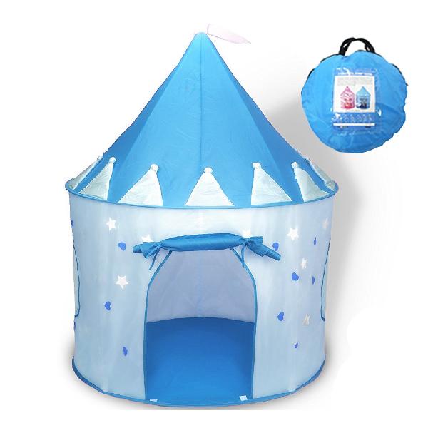Actnow キッズテント 子供用遊ぶハウス 室内でも 屋外でも 可愛い お城テント 折りたたみ式 遊具テント(ブルー)