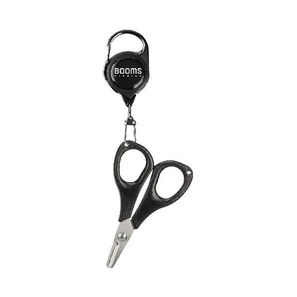 Booms Fishing S01 PEラインカッター 釣り 携帯ミ二ハサミ 切れ味 ピンオンリール付き ブラック