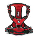 cocomall 犬用ハーネス 犬用胴輪 ドッグ ペット用品 ハーネス 3M反射材料 訓練 ナイロン製 小型犬、中型犬、大型犬に向け 通気性 調節可能 (L、 レッド)(4)
