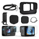 FitStill HERO11 Black /10 Black / HERO9 Blackに使用 ラアクセサリー用の(保護フィルム+電池カバー+ シリコンケース...