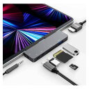 7in1ŐViPad Pro 2021-2018/iPad Air 4/iPad Mini 6 phbLOnu USB-C nu 4K HDMIo 60W PD[d USB3.0 5Gbpsf[^] SD/Micro SDJ[h[_[ 3.5m