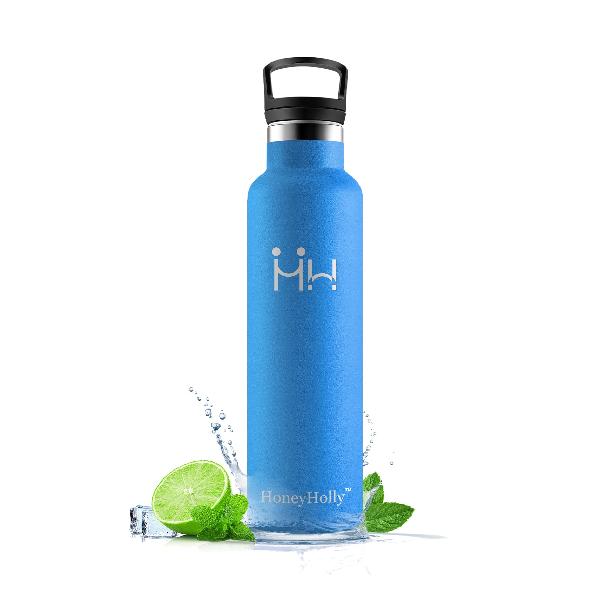 HoneyHolly 水筒 炭酸対応、炭酸 水筒、真空断熱炭酸ボトル、水筒 750ml、水筒 おしゃれ、保冷 水筒、ストロー付き水筒、ステンレスボトル、更に広口タイプで洗いやすい、氷を入れやすい、漏れ防止、持ち運び便利、人気、可愛いお洒、男の子、女の子、