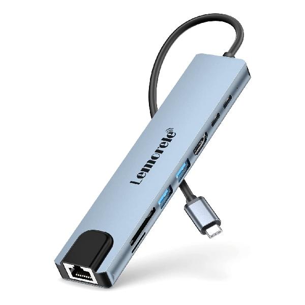 usb c hub USB C ハブ 8 in 1 Lemorele usb c hub PD 100W イーサネット 1Gbps ドッキングステーション 4K対応 HDMI出力ポート 100W Power Delivery 対応USB-Cポート 1Gbps イーサネット USB-A ポート microSD&SDカード MacBook ProAir用USBCドック、Dell、iPad Proなど対【ブランド】Lemorele