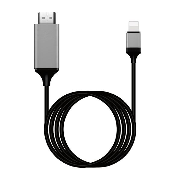 Apple MFi認証 Lightning - HDMIアダプター 携帯電話からテレビ用 HDMI 2K 6.6フィートケーブル iPhone iPad 同期スクリーンコネクター HDTV/モニター/プロジェクターに直接 電源供給不要 (ブラック)