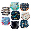 MooMoo Baby トレーニングパンツ ベビー オーガニックコットン トレーニングパンツ 中股 6層 柔らかい トレーニングぱんつ 8枚組 男の子 120…