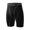 Muxuryee コンプレッション ショート タイツ メンズ スポーツ レギンス スパッツ ランニング用 吸汗速乾 加圧冷感 3325 BK 2XL