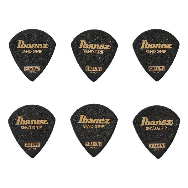 Ibanez 滑り止め素材を使用したピック Grip Wizard Series Sand Grip Pick 【EXTRA HEAVY】 6枚パック ブラック PPA18XSGBK