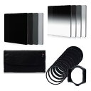 XCSOURCE 角形フィルターセット 8枚 ND2 ND4 ND8 ND16 GND2 GND4 GN8 GND16 9枚金属アダプターリング 1枚ホルダー ...