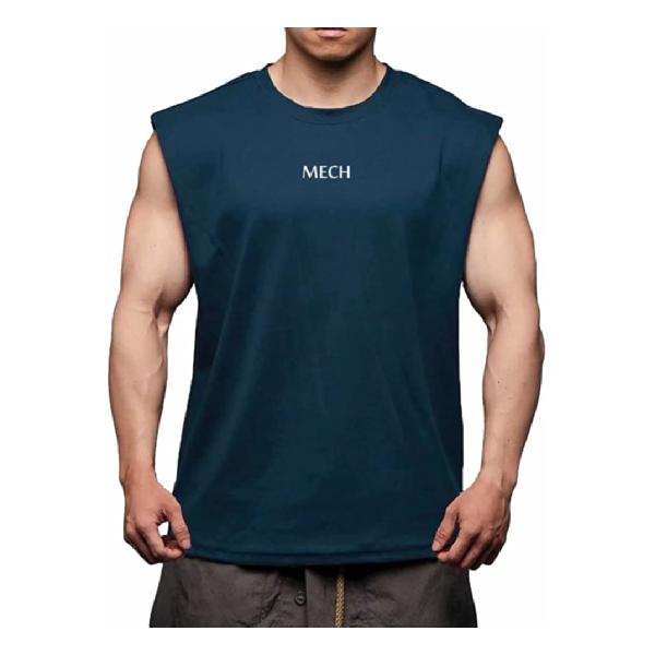 MECH-ENG（メチーエング)タンクトップ メンズ Tシャツ トレーニング ノースリーブ 袖なし ランニング ジム ウェア 筋トレ トップス XL ブルー【ブランド】MECH-ENG【MPN】TXJP-BX-170125GNM【部門】メンズ