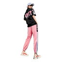 M ピンク D.IIZOO 春夏 ジャージ セットアップ ゆったり 上下セット レディース 半袖tシャツ 九分丈 パンツ 2点セット スウェットパンツ 可愛い おしゃれ【ブランド】D.IIZOO