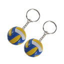 TOYMYTOY 2個スポーツボールキーホルダーバレーボールスポーツボールキーホルダーパーティーの好意のため学校カーニバル報酬パーティーバッグギフト充填剤