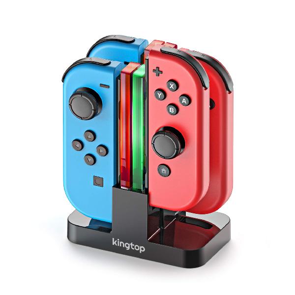 ジョイコン Joy-Con 充電 スタンド Nintendo Switch用 4台同時充電可能 KINGTOP ニンテンドー スイッチ 充電ホルダー チャージャー 充電指示LED付き 日本語説明書付き