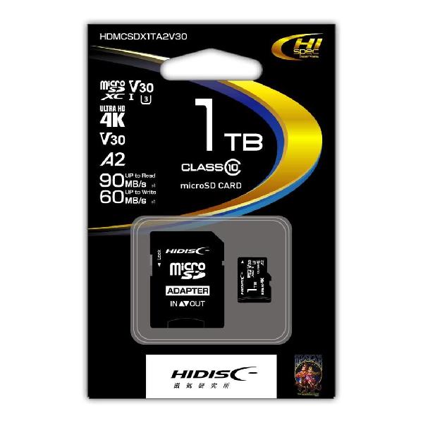 HIDISC 超高速microSDXCカード 1TB CLASS10 UHS-I Speed class3 A2対応 HDMCSDX1TA2V30