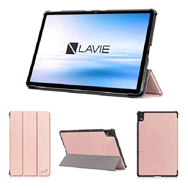 楽天mons Online Shopwisers 保護フィルム付き LAVIE T11 T1195/BAS PC-T1195BAS ケース カバー 11.5インチ NEC 超薄型 スリム 専用 タブレットケース [2021 年 新型] ローズゴールド