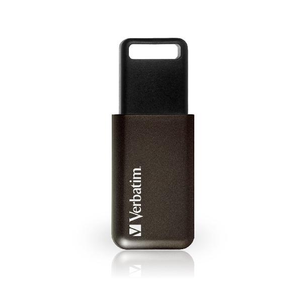 バーベイタムジャパン(Verbatim Japan) USBメモリ 128GB USB3.2(Gen1) スライド式 ストラップホール付き Windows Mac 対応 国内安心サポート ブラック 128ギガ USBSLM128GZV1