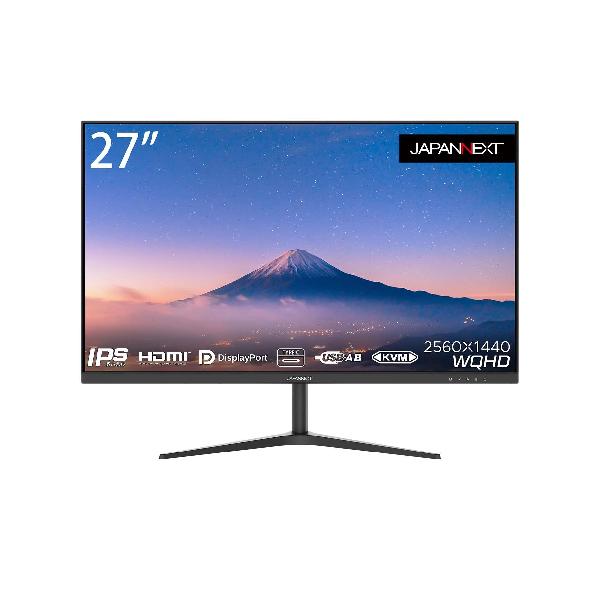 JAPANNEXT IPSパネル搭載27インチ WQHD解像度USB-C給電対応液晶モニターJN-IPS27WQHDR-C65W HDMI DP USB-C(65W給電) KVM機能