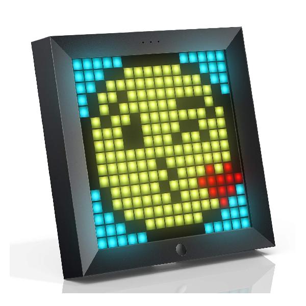 Divoom Pixoo デジタルフレーム16*16ピクセルフォトフレーム備えたデジタルフォトフレーム?楽しいピクセルアニメーション用の電話APPコントロールスマート壁掛け時計ピクセルペインティング -黒