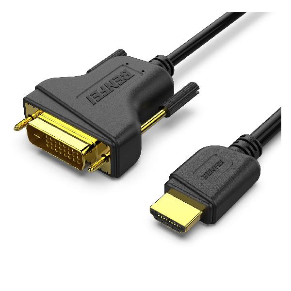 HDMI-DVI BenfeiHDMI-DVIP[uoDVI-D24 + 1IX-HDMIIXA_v^[P[uT|[g1080PtHD Raspberry Pi Roku Xbox One PS4 PS3 OtBbNJ[hɑΉ