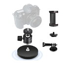 UTEBIT 自由雲台 カメラ磁気スタンド セット 360度 回転可能 スマホクリップ ホットシュー付き 66MMマグネット台座 カメラ用 垂直耐荷重20kg ...