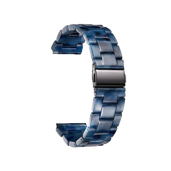 [BINLUN] 時計バンド 樹脂 メンズ レディース 腕時計バンド 交換バンド 透明感 軽量 防汗性 紺色 22mm