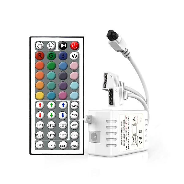 Aotealit LED テープライト コントローラー RGB テープ用 リモコン 調光 調色 IRコント 4ピン 44キーリモコン付き 12V~24V SMD 5050/3528テープライト適応 8つのコントモード 20色選択