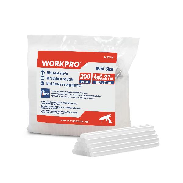 WORKPRO グルースティック グルーガン用スティック 200本 φ7mm*100mm 透明 ホットメルト 強力粘着 速乾 無臭 環境に優しい グルーガン ホットボンドガン ピタガン替え用 接着剤 家庭補修 DIY趣味 手芸 木工用 ホットグルースティ