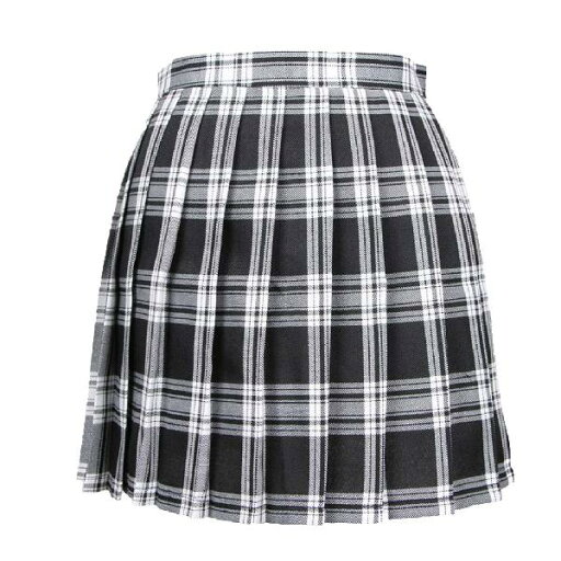 Blostirno プリーツスカート チェック柄 ミニ スクールスカート ハイウェスト ひざ丈 制服 女子高校生 ブラック(JP0061B-XXL) Blostirno プリーツスカート チェック柄 ミニ スクールスカート ハイウェスト ひざ丈 制服 女子高校生 ブラック(JP0061B-XXL)